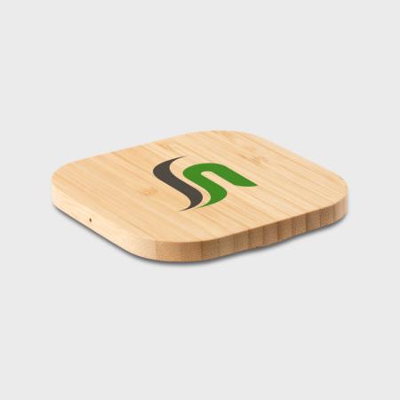 Cargador Inalámbrico de Bambú para Móvil Personalizado, Desde 6,75€