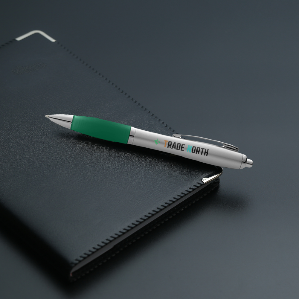 Nash ballpoint pen silver barrel and coloured grip PDP Copy