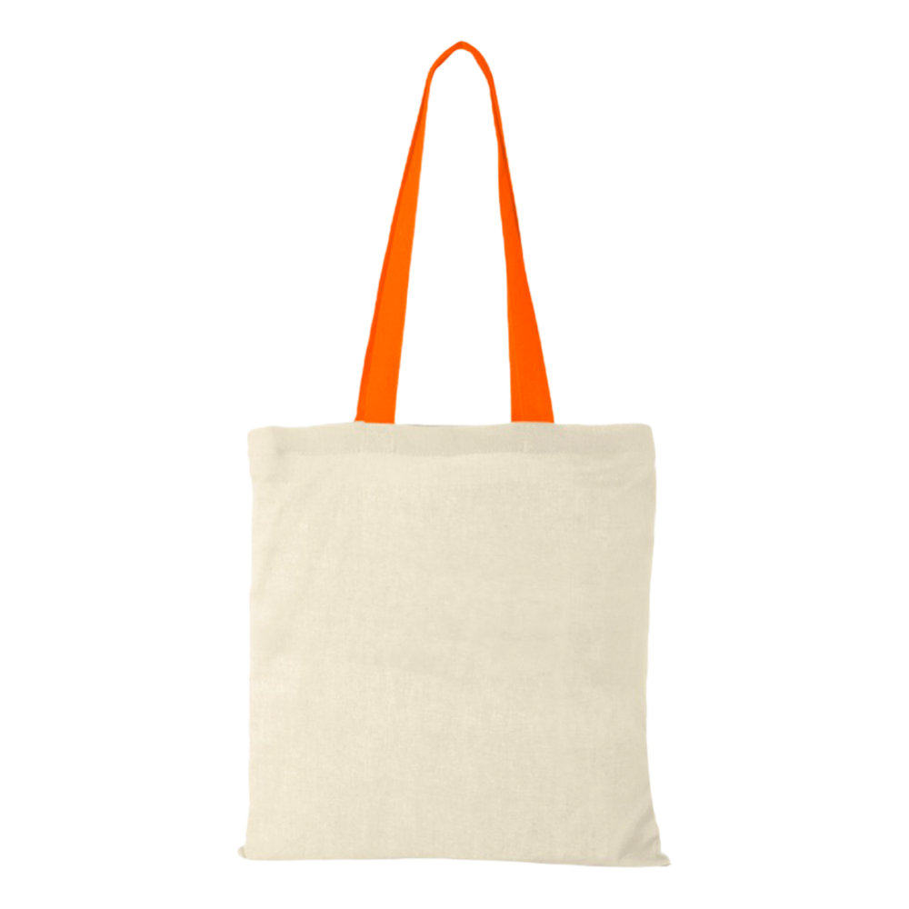 m² cotton tote bag coloured handles orange