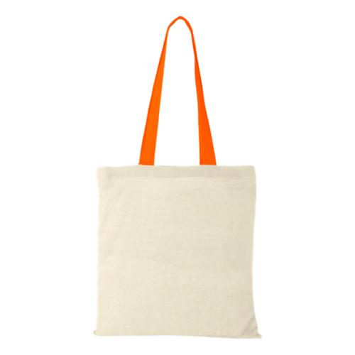 m² cotton tote bag coloured handles orange