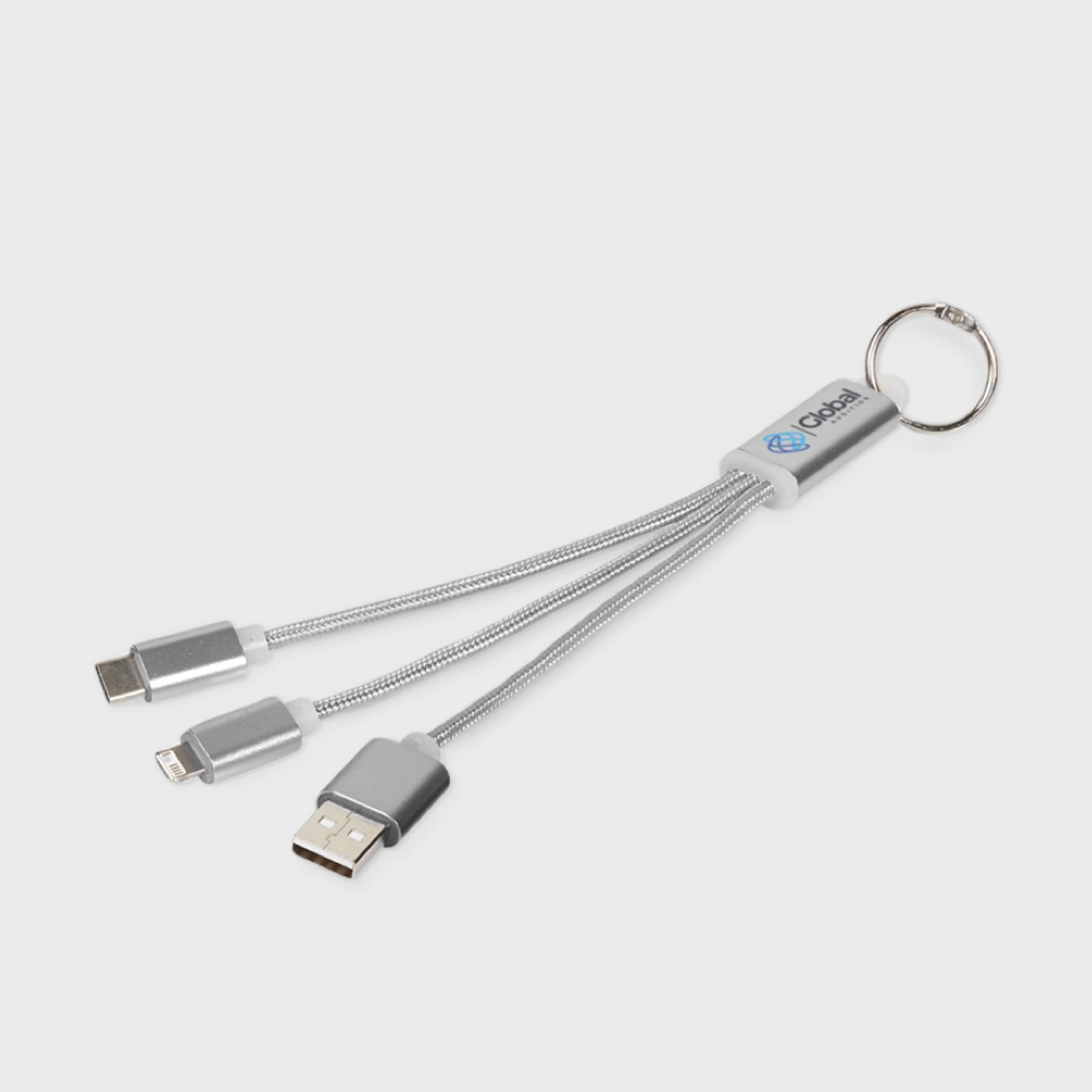 Metal 3-in-1 charging cable PLP SQ