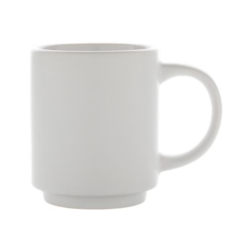 Ceramic stackable mug white