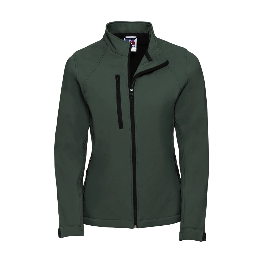 russellladiessoftshelljacket bottle green