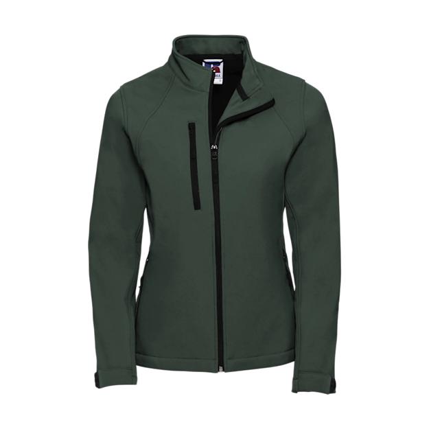 russellladiessoftshelljacket bottle green