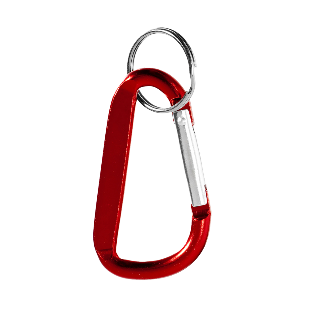 6. Timor RCS recycled aluminium carabiner keychain Red