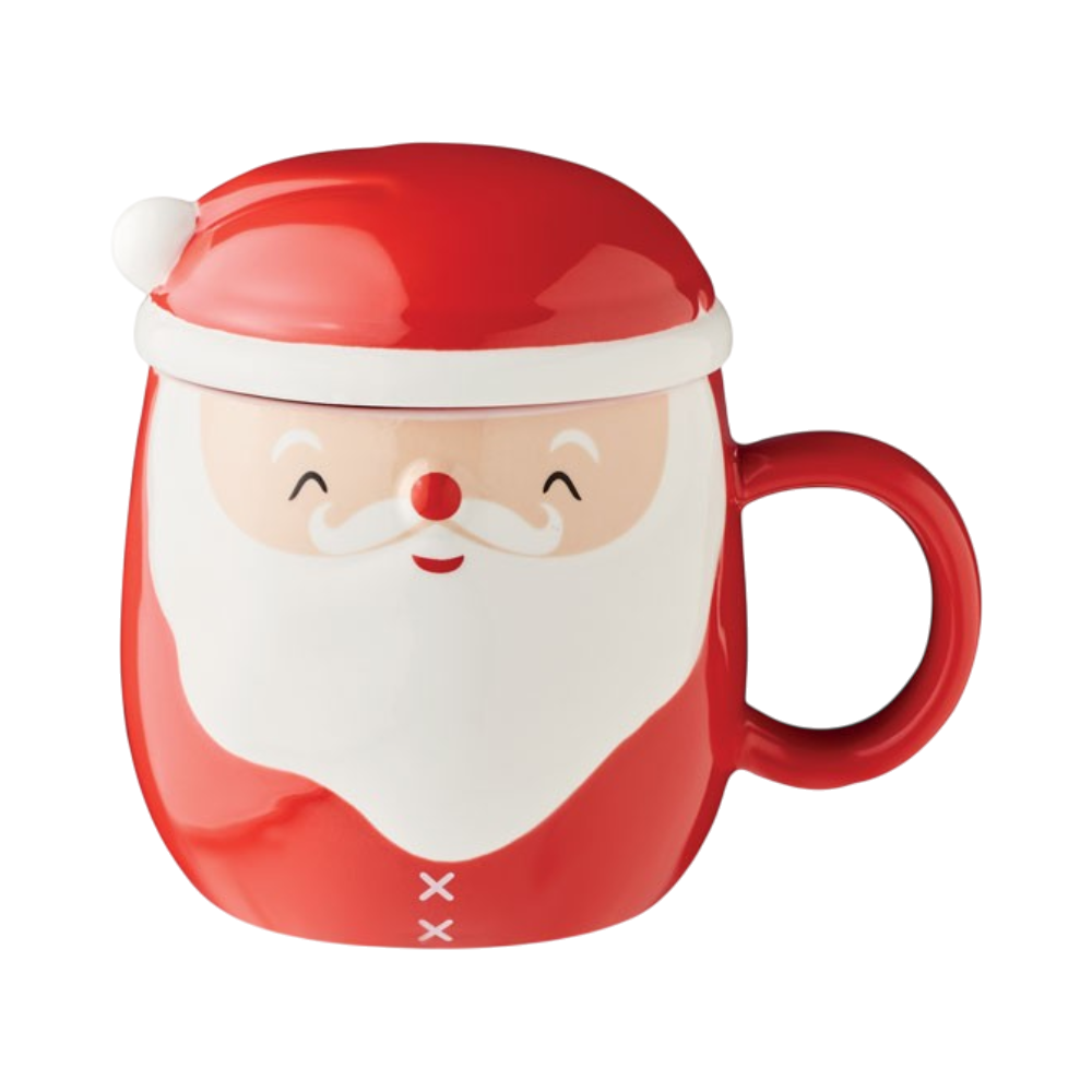 Mug en céramique avec couvercle Santa