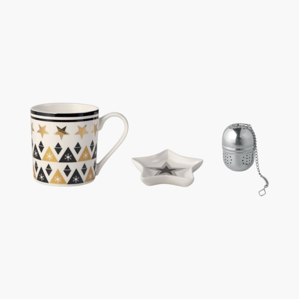 PDP - uniqueceramicmugsetincludingmugteafilterandminiplate square #F8F8F8 background