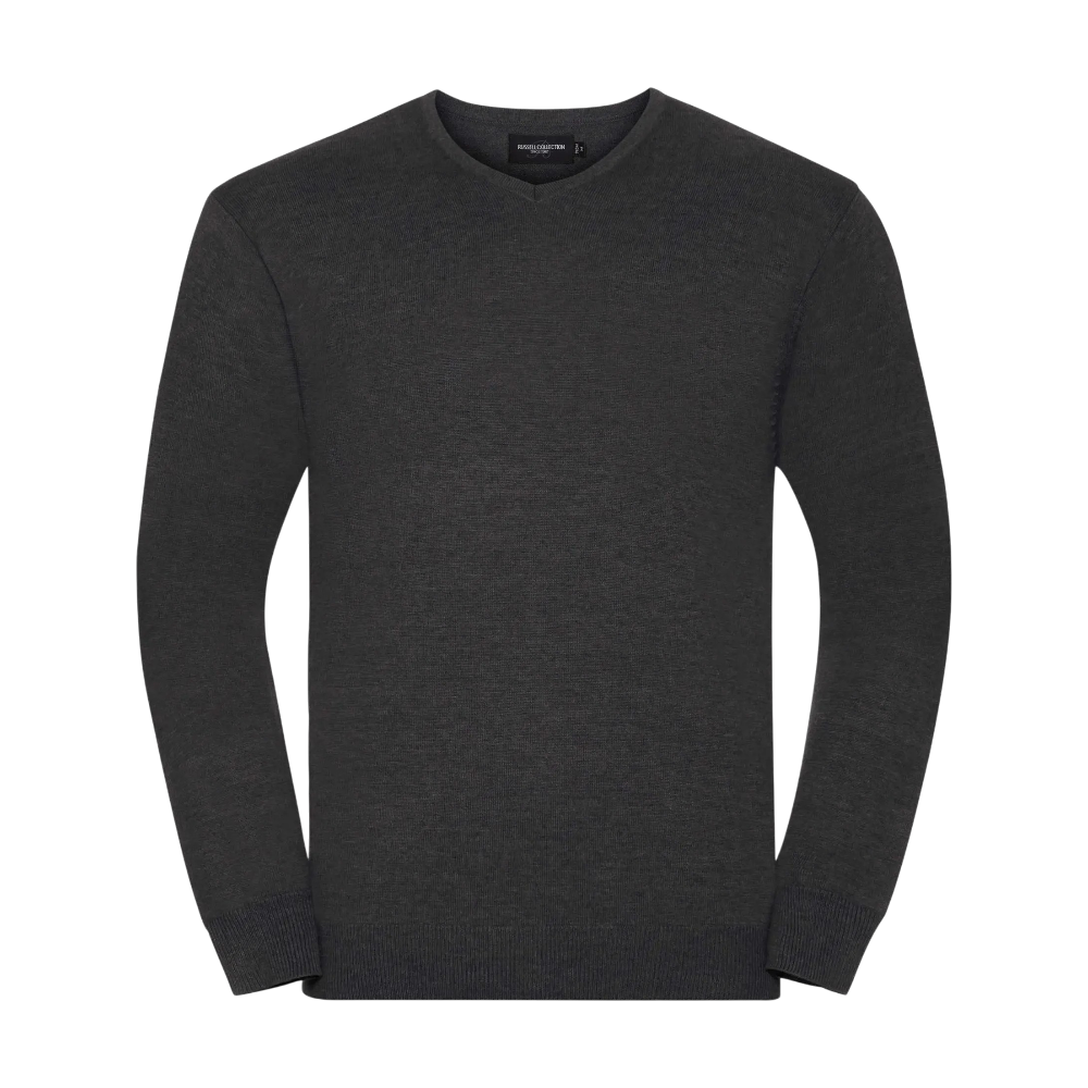 ICON - russellmenvneckknittedpullover charcoal_marl