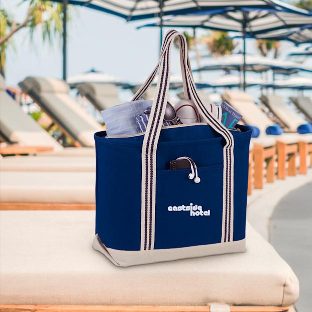 atlanticstripe20ozcottonzipperedboattote Setting