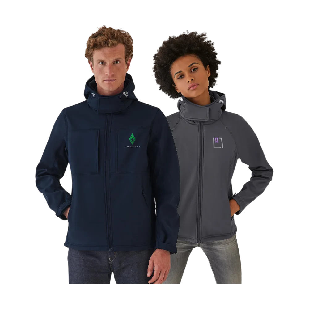 B&C Hooded Softshell jacket PDP full colour