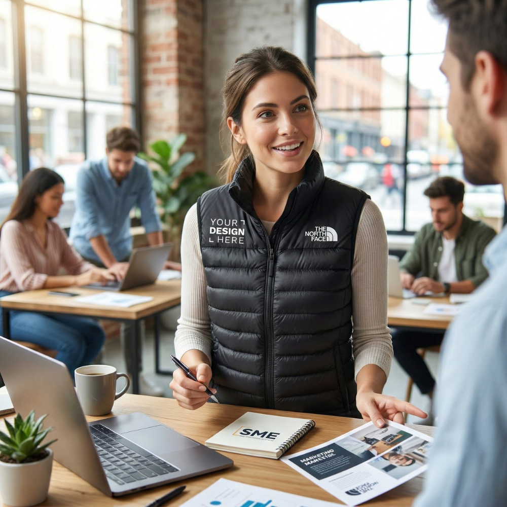 thenorthfacewomensterrapeakvest with model