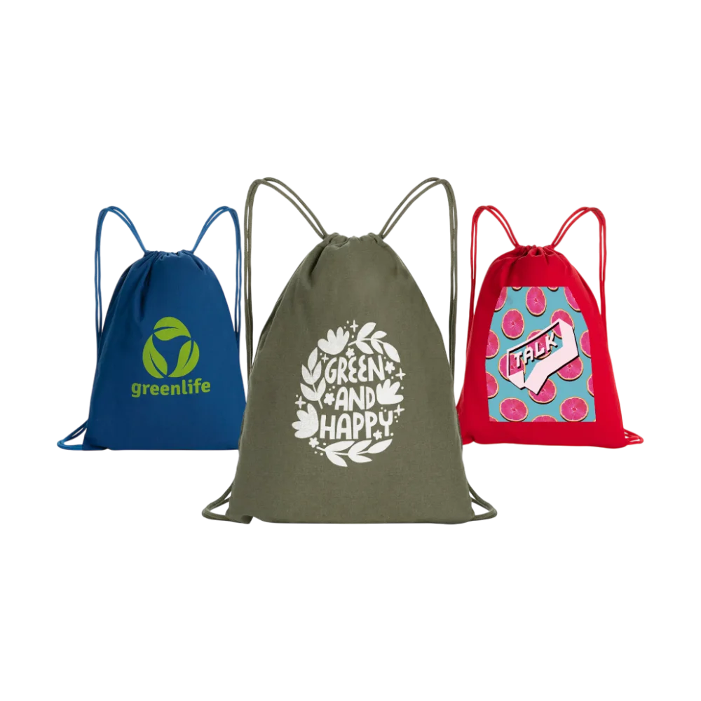 Impact AWARE™ Recycled cotton drawstring backpack 145g PDP.png