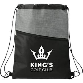 Cross Weave Zippered Drawstring Bag
