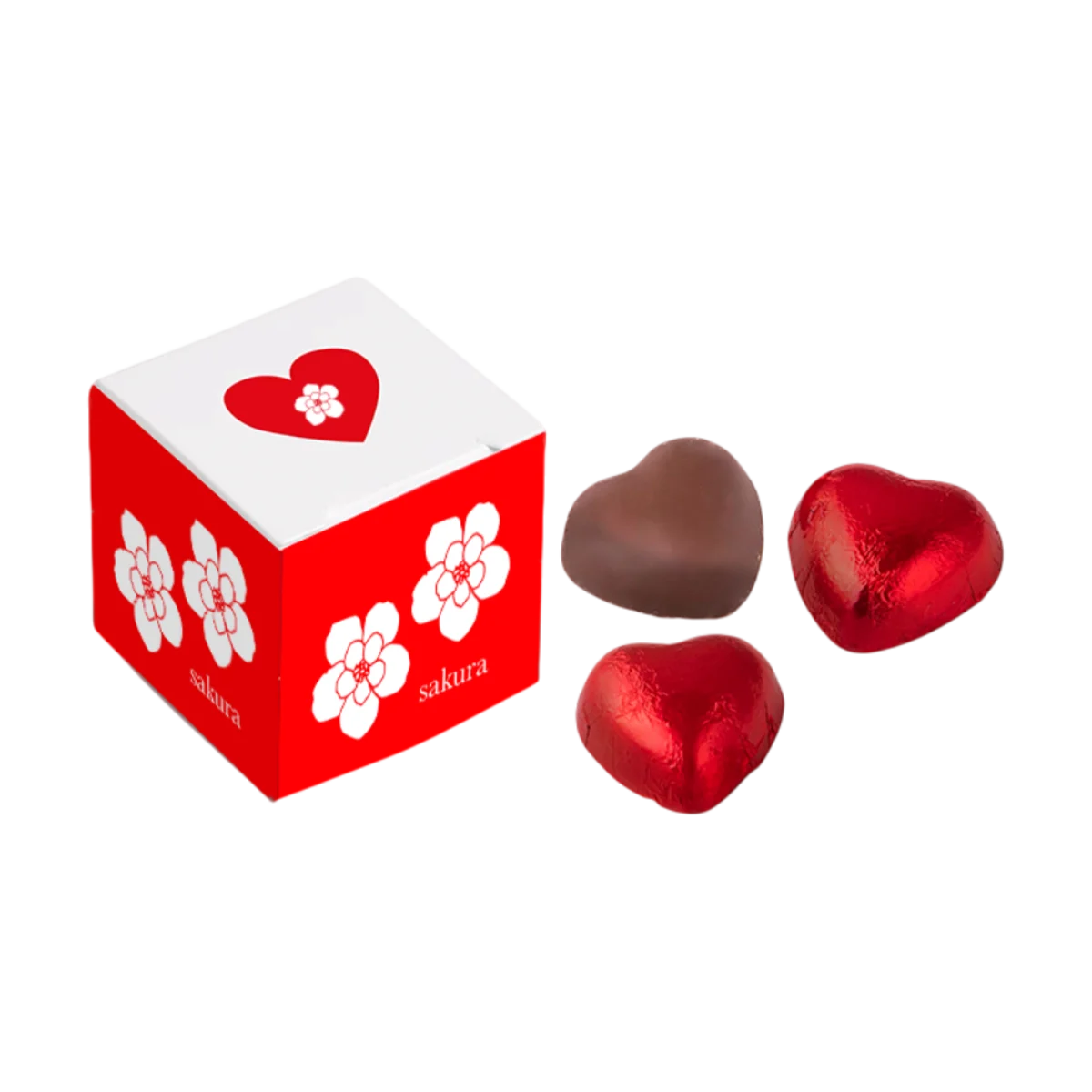 Image principale de Boîte avec 3 cœurs en chocolat
