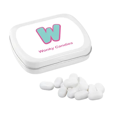 White metal Tic Tac mint tin