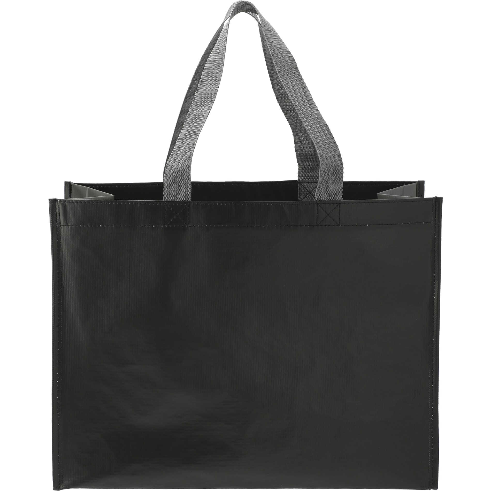 COLOR ICON - rpetlaminatedmatteshoppertote - Black Gray