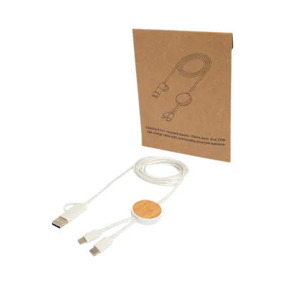 Chechia 5-in-1 Bamboo Recycled Plastic Sync and Charge Cable