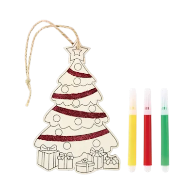 Poplar Wooden Christmas Tree Ornament