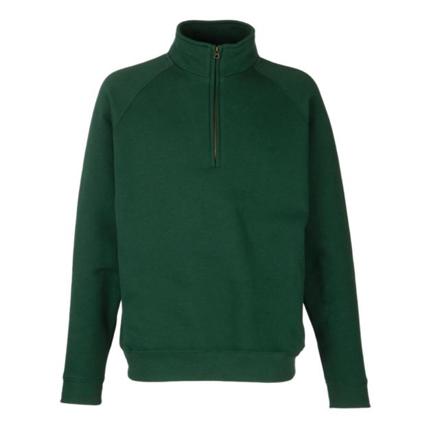 Fruit of the Loom Premium Zip up Sweat ICON bottle green