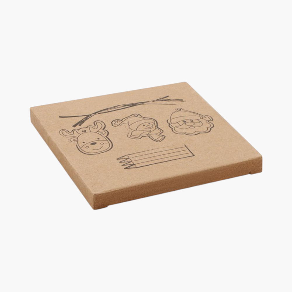 PDP - setof3woodenchristmasornamentswith4colouringpencils square #F8F8F8 background