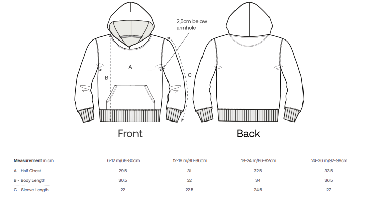 stanleystellatheiconicbabieshoodiesweatshirt size guide
