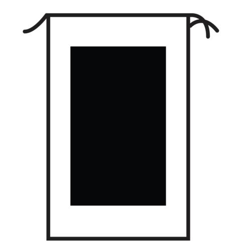 screen print - 1 colour - back pouch - 120x200mm