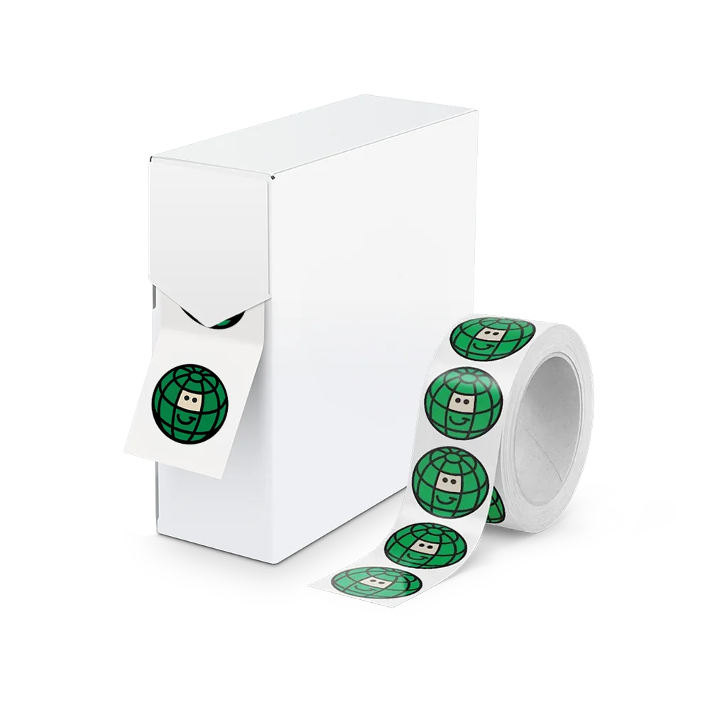 labels on roll with dispenser