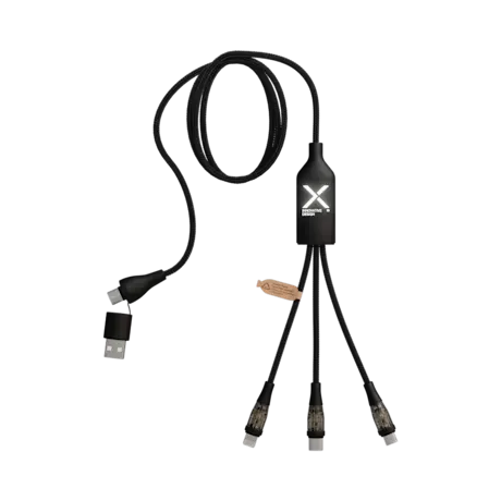 Recycled PET and ABS C50 5-in-1 Fast Charging Cable with Digital Display