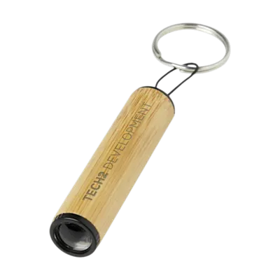 Bamboo Key Ring with Light
