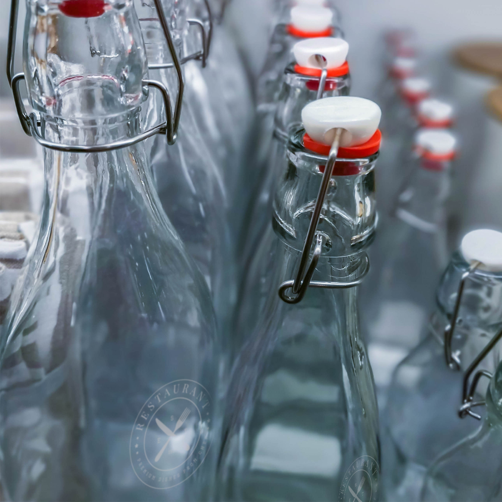 Bouteille en verre carrée à bouchon mécanique 100 ml