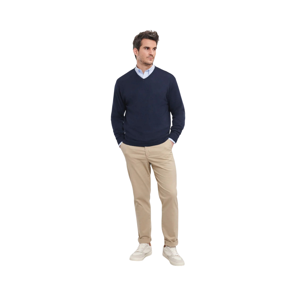 PDP - russellmenvneckknittedpullover square #00000000 background