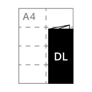 A4 / gevouwen naar / US / DL