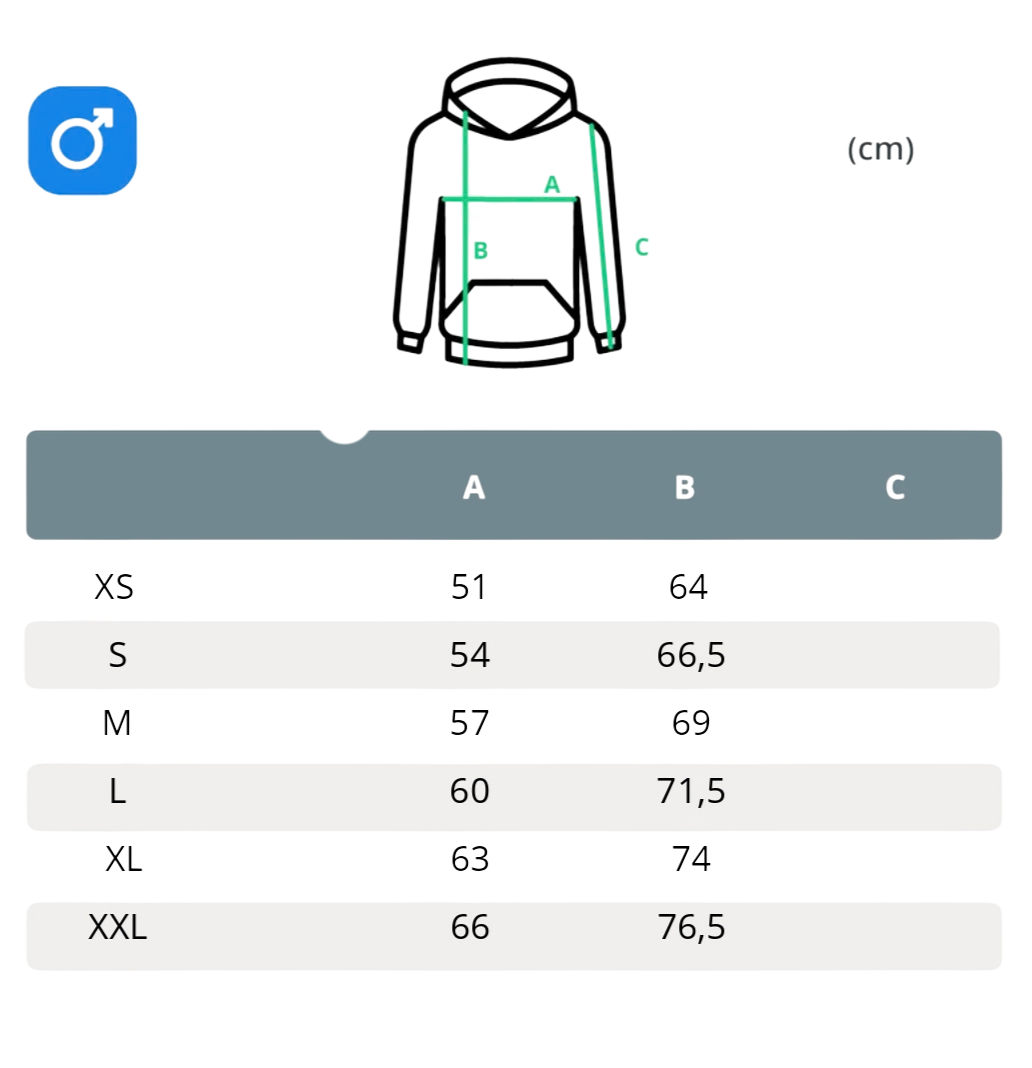 fotlpremiumsweat280gsm sizechart