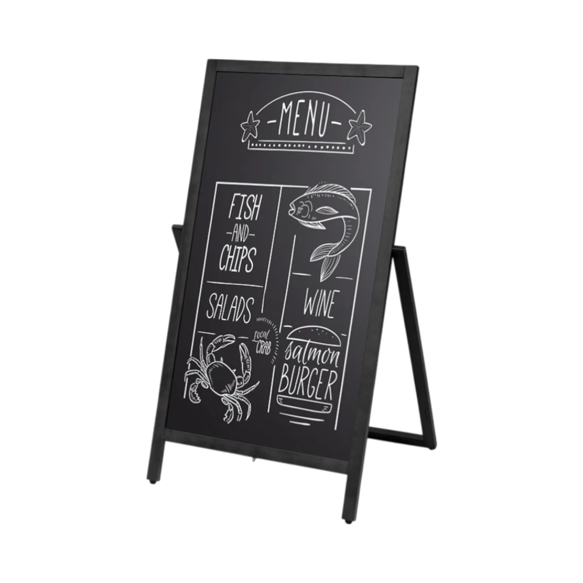 Hoofdafbeelding van Wooden chalk A-board flip