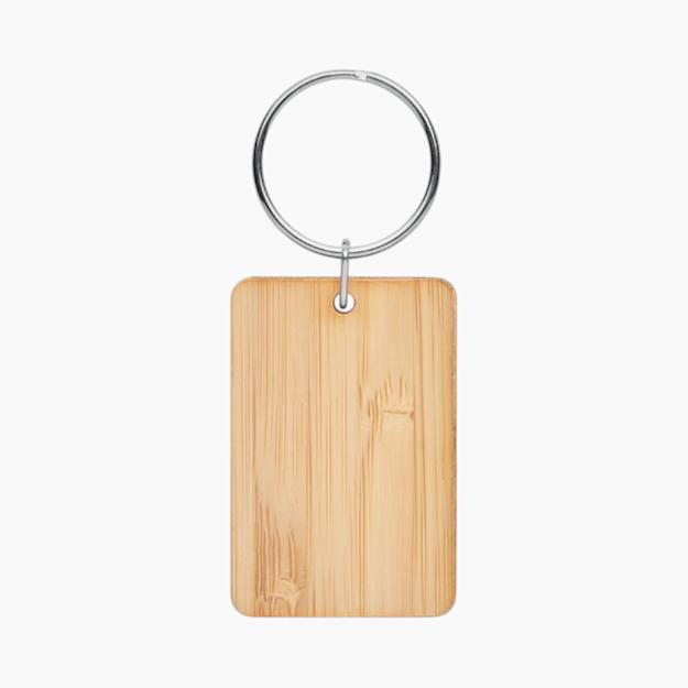 PDP - angleboorectangularbambookeyring square #F8F8F8 background