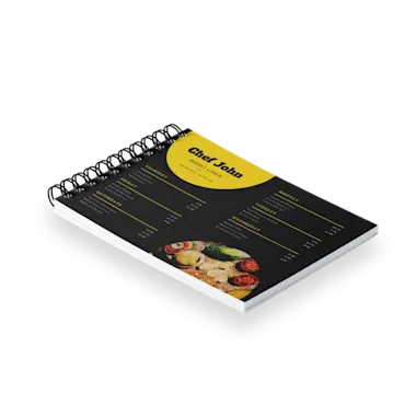 Menus reliure spirale