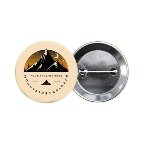 Metal Button with Double Crimped Pin | 56 mm