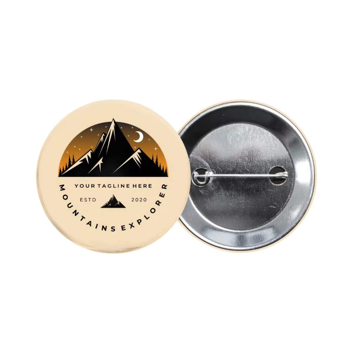 Metal Button with Double Crimped Pin | 56 mm main image