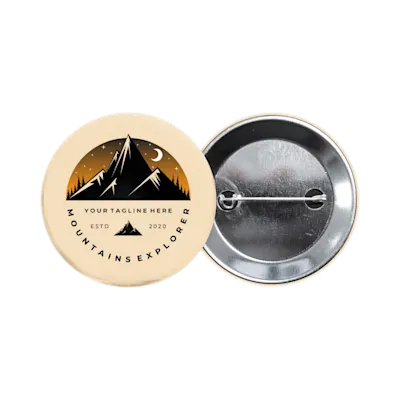 Metal Button with Double Crimped Pin | 56 mm