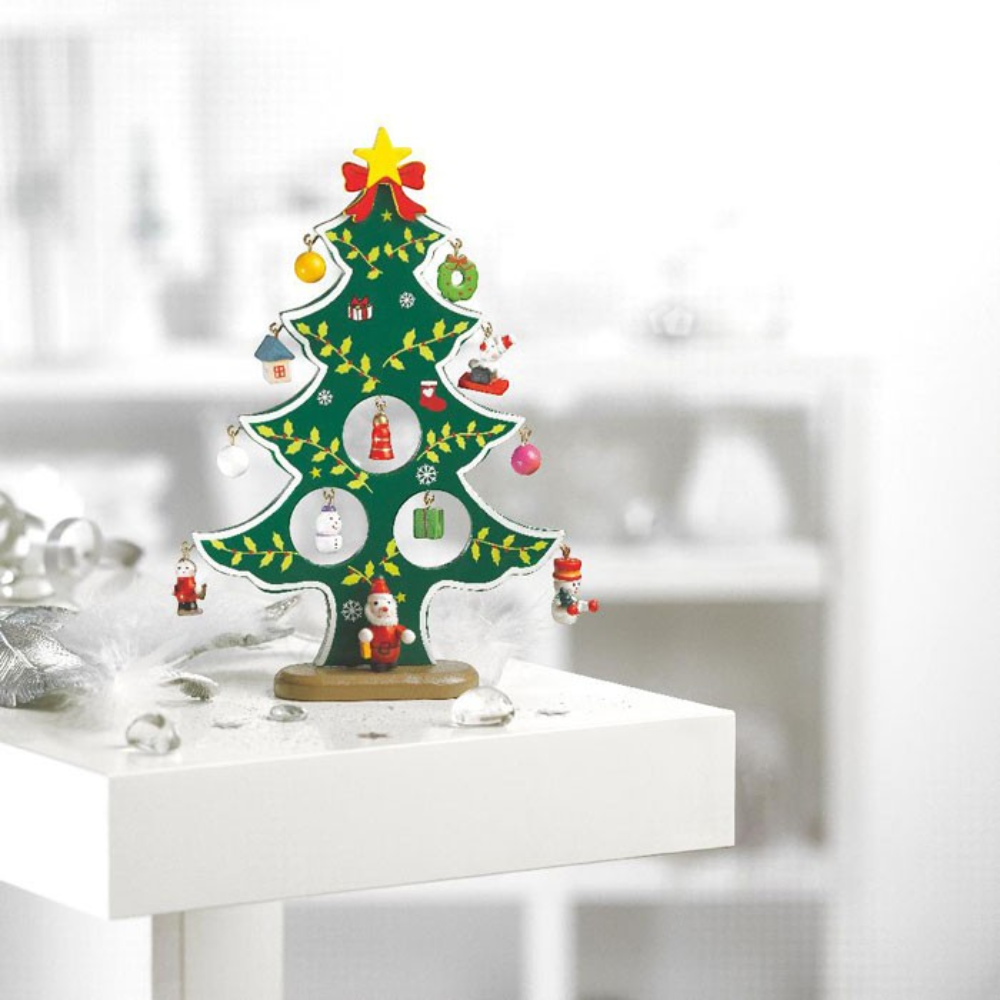 PDP - woodtreewoodenchristmastreewith12assortedtreehanger square original background