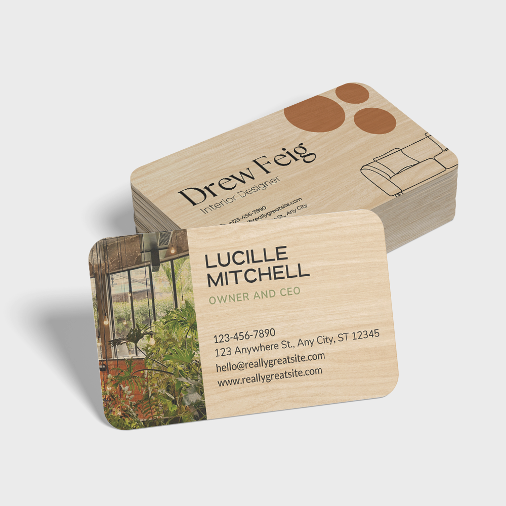 Cartes de visite en bois