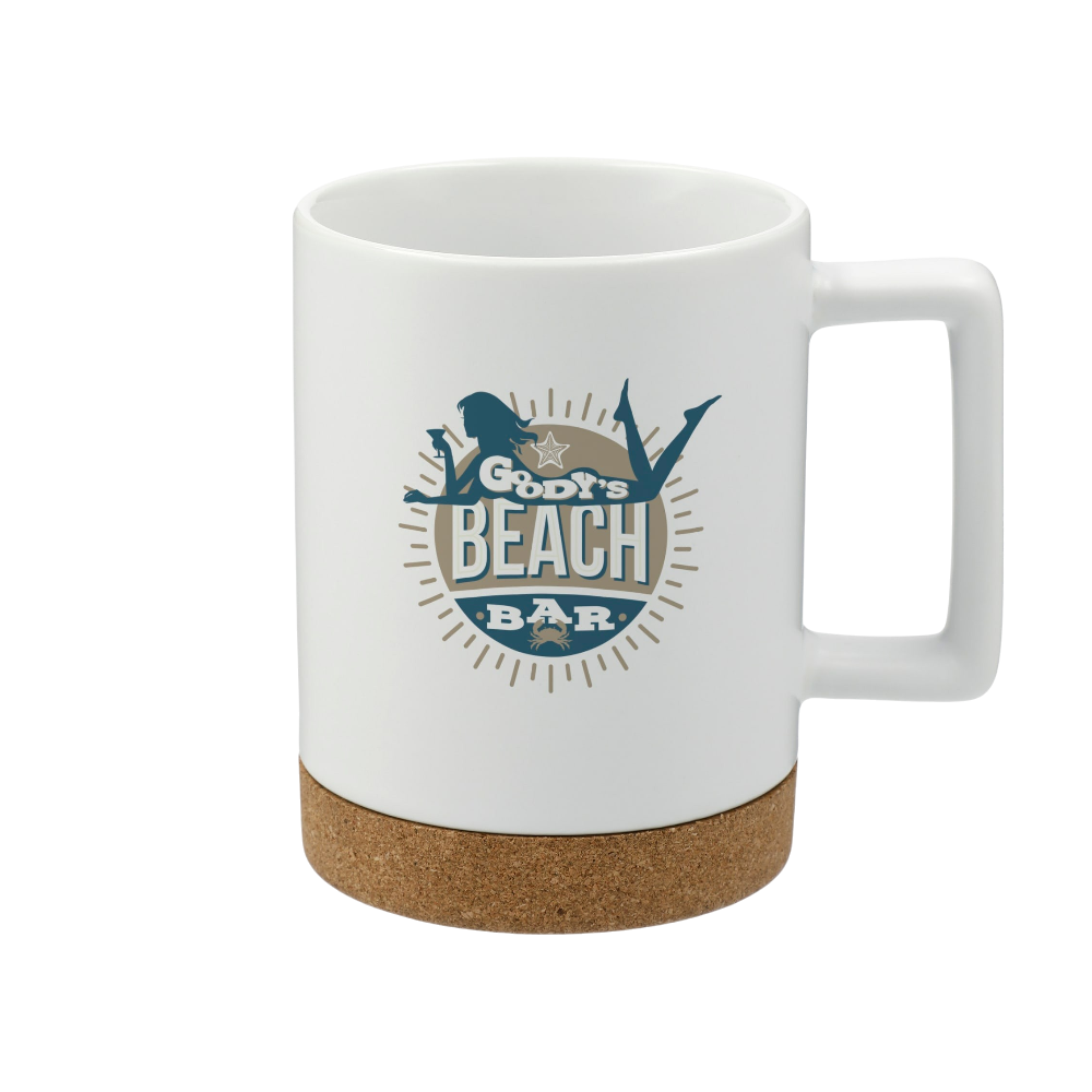 Bates Ceramic Mug with Cork Base 15 oz