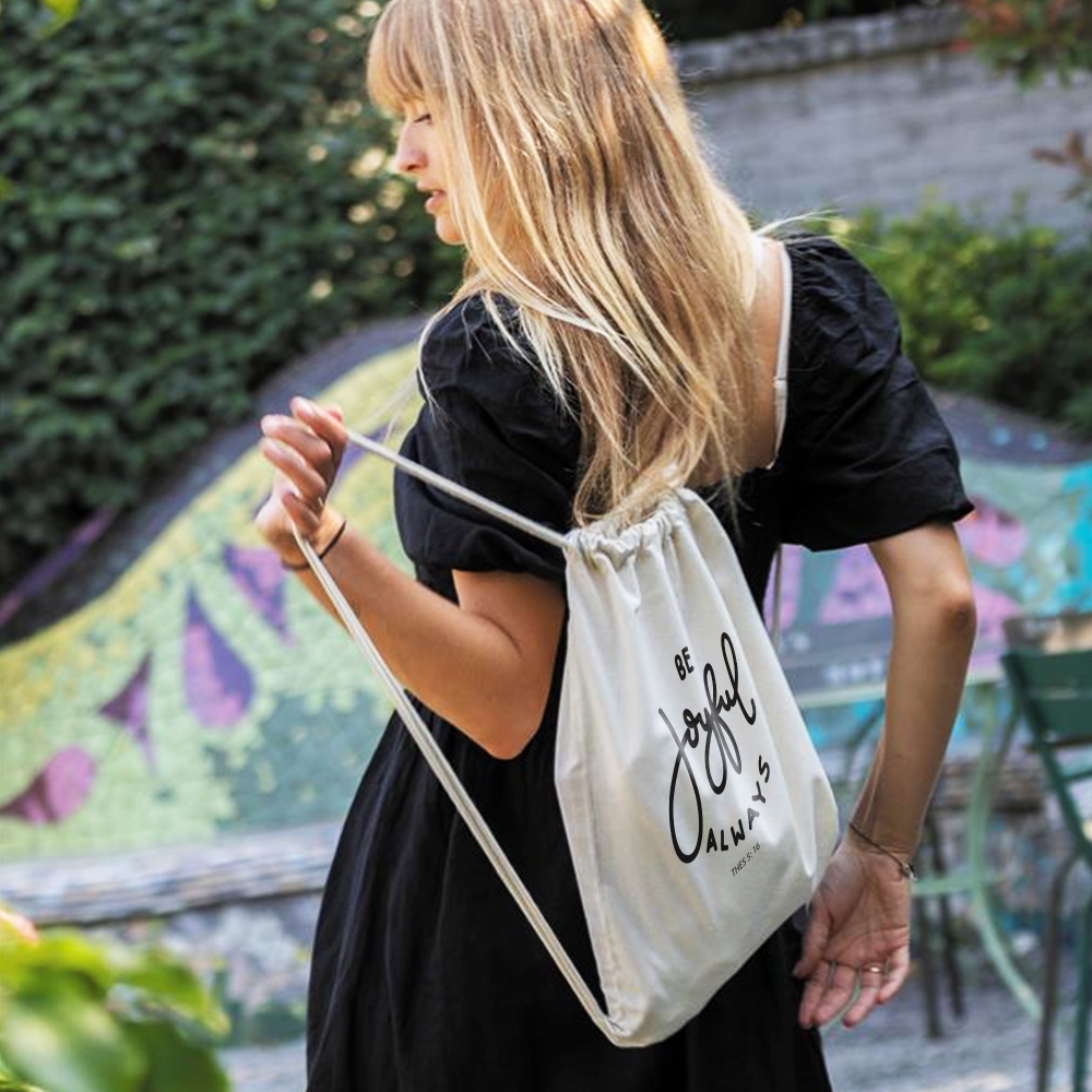 Sac à cordon en coton recyclé impactant