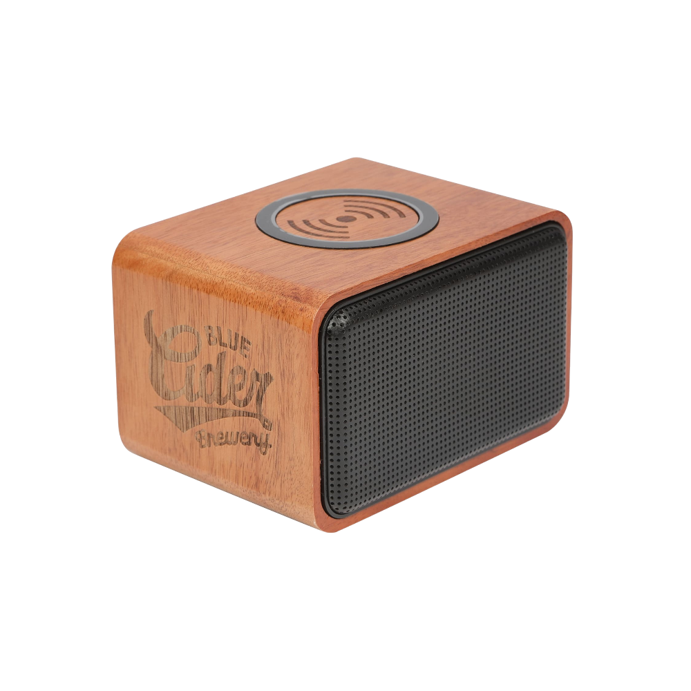 Wood Speaker with Wireless Charging Pad