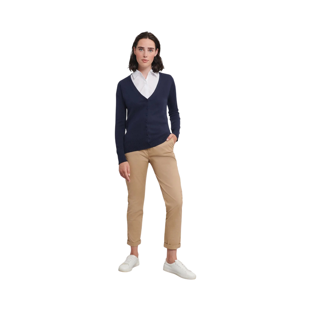 PDP - russellladiesvneckknittedcardigan square #00000000 background