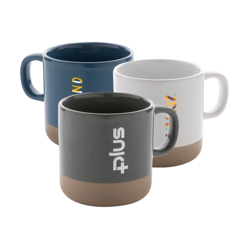 Glazed ceramic mug 360ml PLP SQ