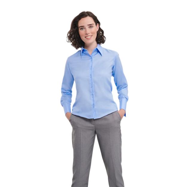PDP - russellladieslsltailoredultimatenonironshirt square