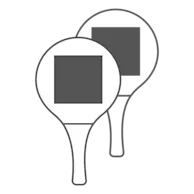 100 x 100 mm - On both Rackets