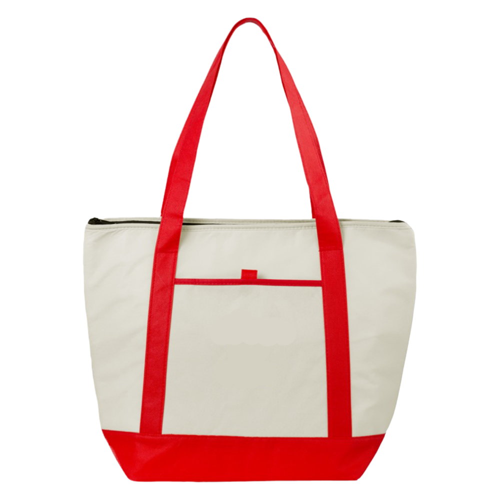 Lighthouse non-woven cooler tote 21L red