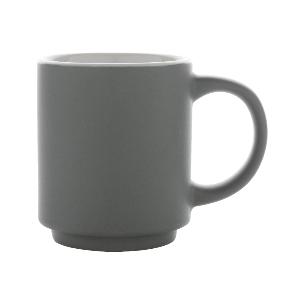 Ceramic stackable mug gray